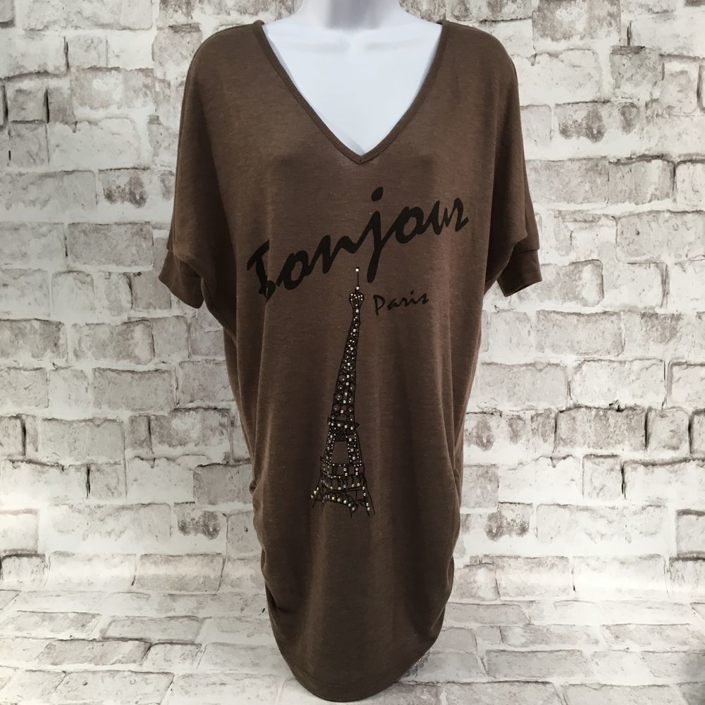 🍍Delirious Paris Tunic Bat Wing Sleeve V-Neck